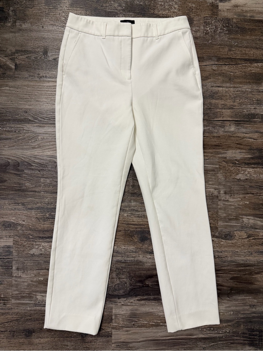 WHBM The Comfort Stretch Slim Ankle Ivory Pants Size 4